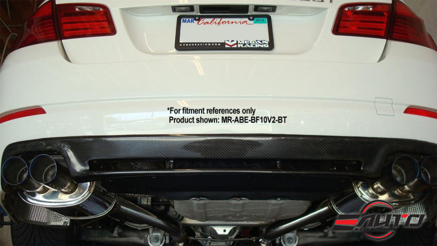 MEGAN 3.5" Quad Burnt Roll Tips Supremo Axleback Exhaust - BMW F10 11-16 RWD