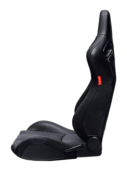 CPA2009 AR-9 Revo Racing Seats Black Leatherette Carbon Fiber with Gray Diamond Stitching - Pair (NEW!)
