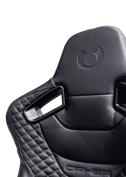 CPA2009 AR-9 Revo Racing Seats Black Leatherette Carbon Fiber with Gray Diamond Stitching - Pair (NEW!)