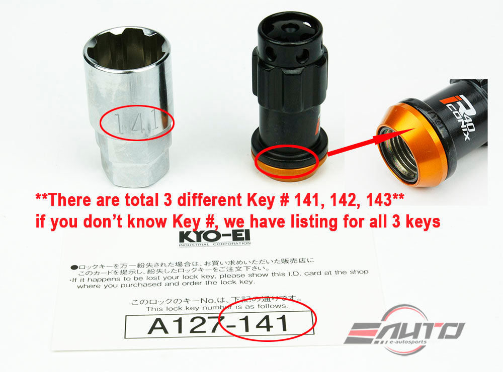 #141/#142/#143 Key Adapter Wheel Lock Nut for Kics R40 iconix *M14 only*