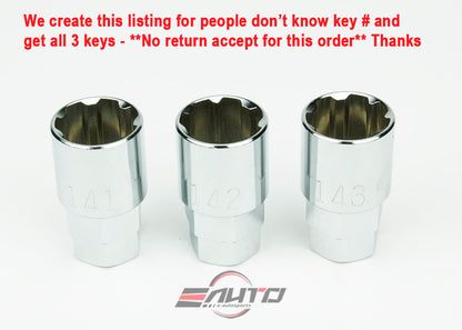 3pc #141 #142 #143 Key Adapter Wheel Lock Nut for Kics R40 iconix *M14 only*