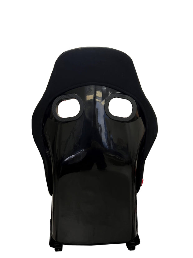 Cipher Auto FRP Fixed Bucket Seat Black Fabric With Red Polo Mesh Inserts - Single