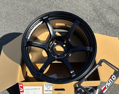 Advan RG4 RG-4 Semi Gloss Black Wheel 18" 18x10.5 +15 5x114.3, Set 4 22lbs