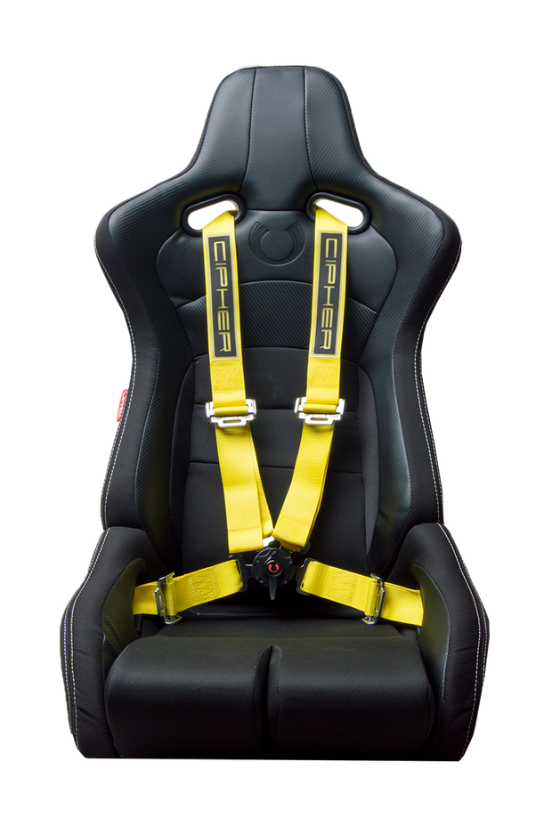 Cipher Racing Yellow 4 Point Camlock Racing Harness Set (Sold in Pairs)