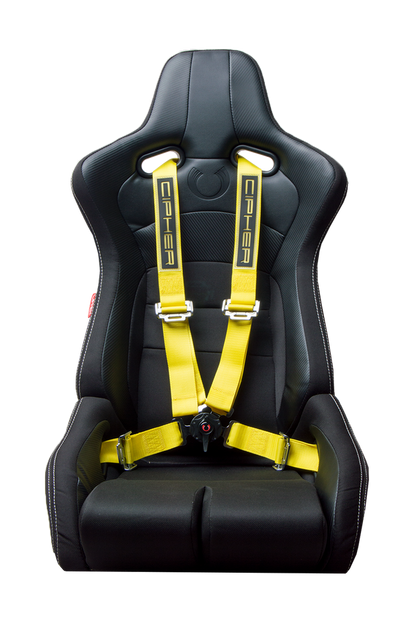 Cipher Racing Yellow 4 Point Camlock Racing Harness Set (Sold in Pairs)