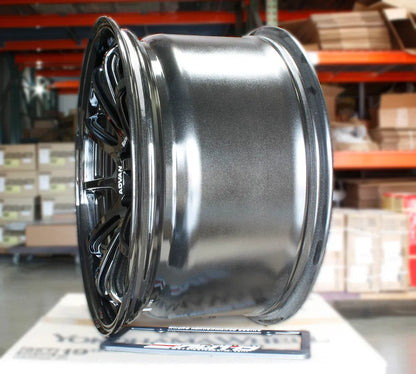 Advan RS-DF Titan Black Wheels 19x9.5 +29 19x10.5 +15 5x114 Skyline GTR R34