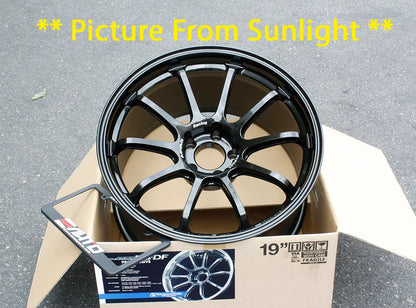Advan RS-DF Titan Black Wheels 19x9.5 +29 19x10.5 +15 5x114 Skyline GTR R34