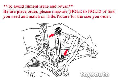 Godspeed Adjustable Universal Swaybar Sway Bar End Link 350mm-400mm 10/12mm bolt