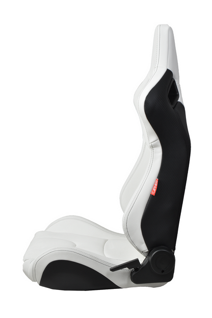 CPA2009PCFWH Cipher Racing Seats Leatherette Carbon Fiber Eggshell White - Pair (NEW)