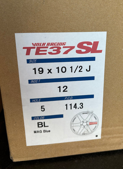 Rays Volk TE37SL Mag Blue Wheel 19" 19x9.5 +22 19x10.5 +12 5x114.3, Set 4