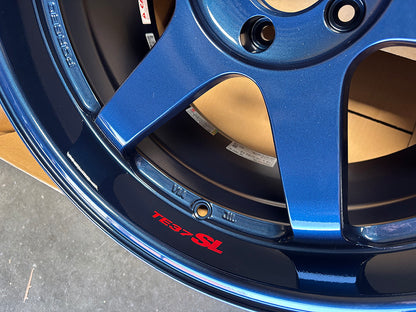 Rays Volk TE37SL Mag Blue Wheel 19" 19x9.5 +22 19x10.5 +12 5x114.3, Set 4