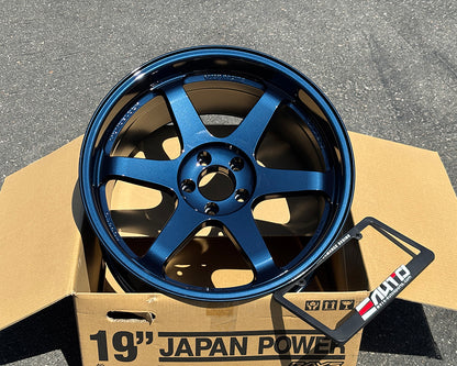 Rays Volk TE37SL Mag Blue Wheel 19" 19x9.5 +22 19x10.5 +12 5x114.3, Set 4