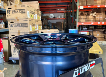 Rays Volk TE37SL Mag Blue Wheel 19" 19x9.5 +22 19x10.5 +12 5x114.3, Set 4