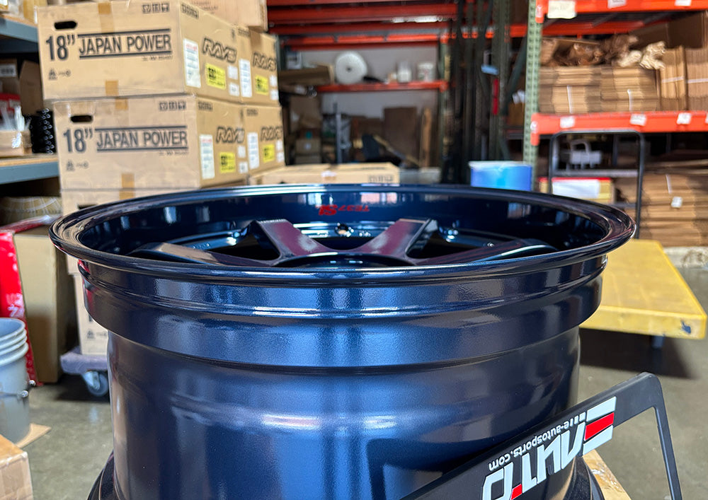 Rays Volk TE37SL Mag Blue Wheel 19" 19x9.5 +22 19x10.5 +12 5x114.3, Set 4