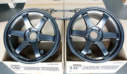 Rays TE37SL Diamond Black Wheels 18x9.5 +22 5x114 GR Corolla Supra SC300 SC400