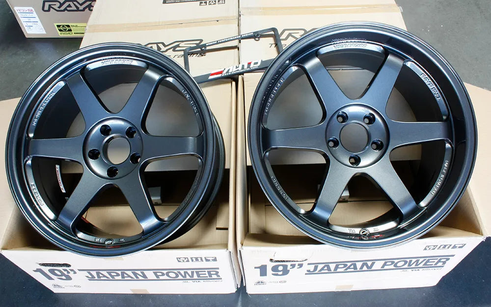 Rays Volk TE37SL Dark Gunmetal Wheels 19x9.5 +22 19x10.5 +22 5x114, set 4
