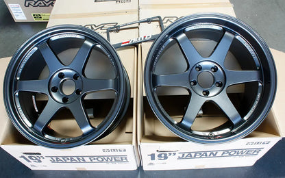 Rays Volk TE37SL Dark Gunmetal Wheels 19x9.5 +22 19x10.5 +22 5x114, set 4