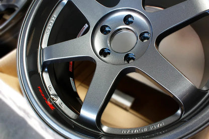Rays Volk TE37SL Dark Gunmetal Wheels 19x9.5 +22 19x10.5 +22 5x114, set 4