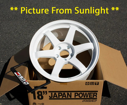 Rays TE37SL Dash White Wheel 18x9.5 +22 5x114 - S13 S14 240SX R32 R33 R34