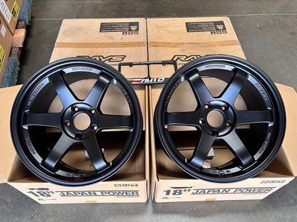 Rays TE37SL Matte Black Wheel 18" 18x9.5 +38 5x120 Civic Type R FK8 FL5