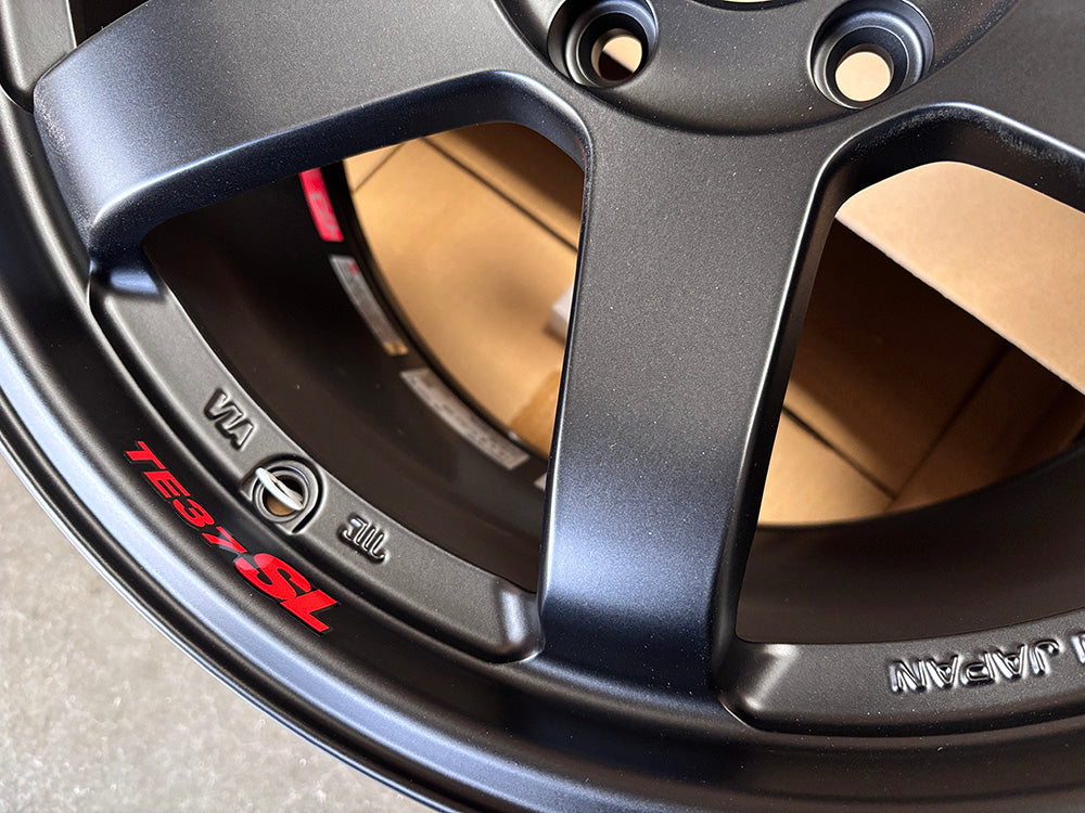 Rays TE37SL Matte Black Wheel 18" 18x9.5 +38 5x120 Civic Type R FK8 FL5