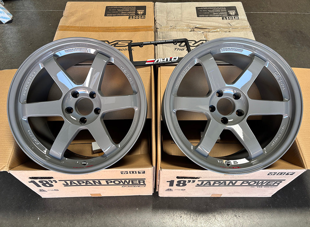 Rays TE37SL Glossy Arms Gray Wheel Rim 18" 18x10.5 +15 5x114, Set 4