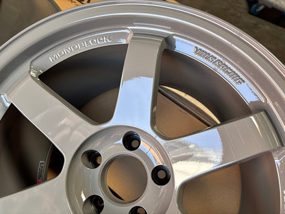 Rays TE37SL Glossy Arms Gray Wheel Rim 18" 18x10.5 +15 5x114, Set 4