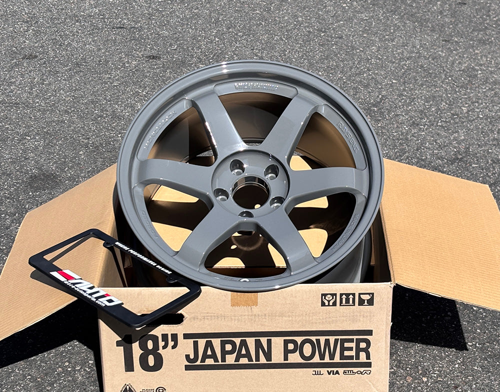 Rays TE37SL Glossy Arms Gray Wheel Rim 18" 18x10.5 +15 5x114, Set 4