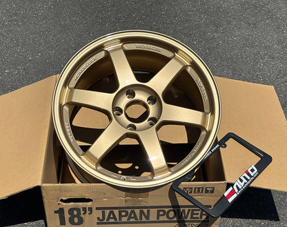 Rays Volk Racing TE37SL Gold Wheel 18" 18x9.5 +40 5x114.3, Set 4, 18lbs
