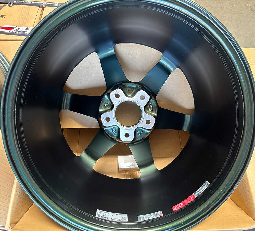 Rays Volk TE37SL Racing Green Wheel Rim 18" 18x11 +18 5x114.3, Set 4, 19lbs