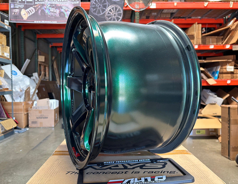 Rays Volk TE37SL Racing Green Wheel Rim 18" 18x11 +18 5x114.3, Set 4, 19lbs