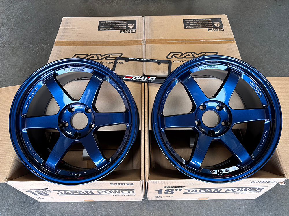 Rays Volk TE37SL *Mag Blue Wheel 18" 18x9.5 +22 5x120 *18lbs, Set 4