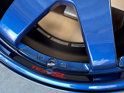 Rays Volk TE37SL *Mag Blue Wheel 18" 18x9.5 +22 5x120 *18lbs, Set 4