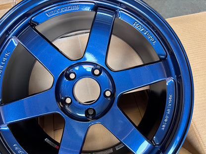 Rays Volk TE37SL *Mag Blue Wheel 18" 18x9.5 +22 5x120 *18lbs, Set 4