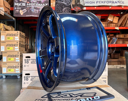 Rays Volk TE37SL *Mag Blue Wheel 18" 18x9.5 +22 5x120 *18lbs, Set 4