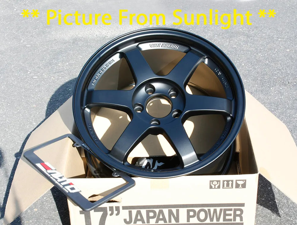Rays Volk TE37SL Matte Black Wheels 17x9.5 +56 5x114 Honda S2000 S2K