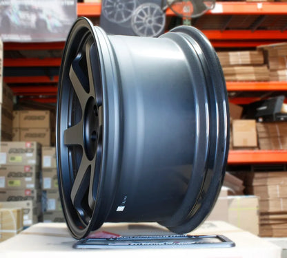 Rays Volk TE37SL Matte Black Wheels 19x9.5 +22 19x10.5 +12 5x114 370z Nissan Z