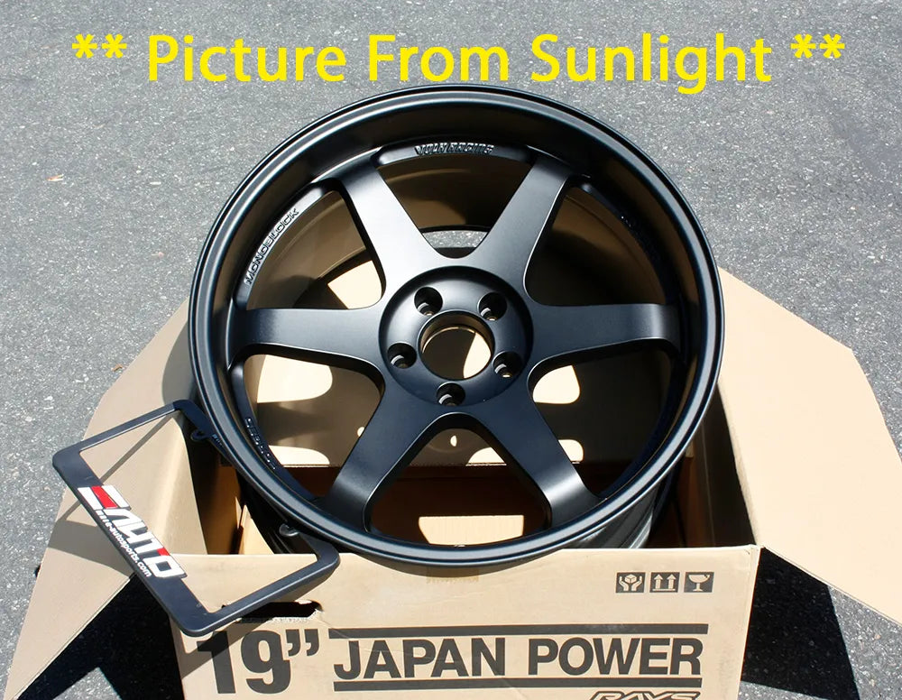 Rays Volk TE37SL Matte Black Wheels 19x9.5 +22 19x10.5 +12 5x114 370z Nissan Z