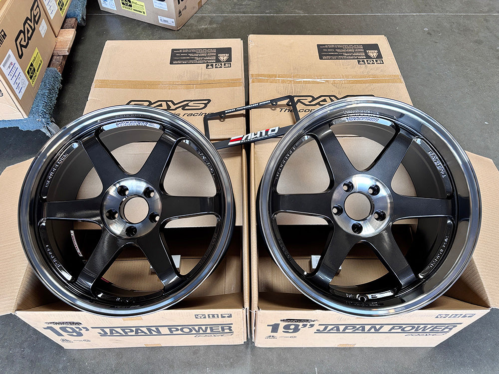 Rays TE37SL Pressed Double Black Wheel Rim 19" 19x9.5 19x10.5 +22 5x114, Set 4