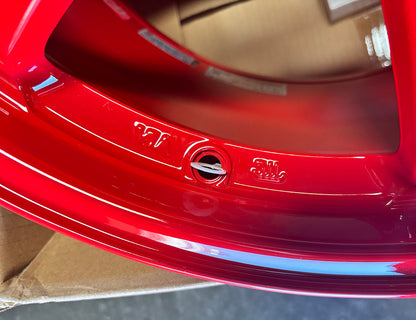 Rays Volk Racing TE37SL Red Wheel 18" 18x9.5 +35 5x114.3, Set 4, 18lbs