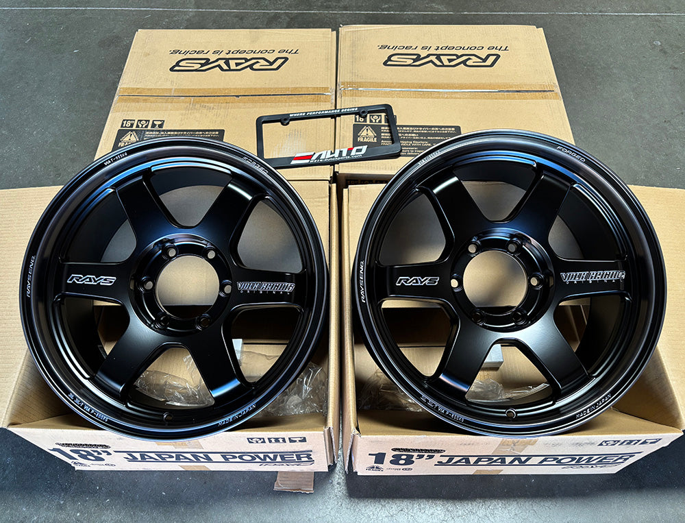 Rays TE37 Ultra Large PCD 18" 18x8 +20 6x139.7 Wheel Rim Black Shadow LTD, Set 4
