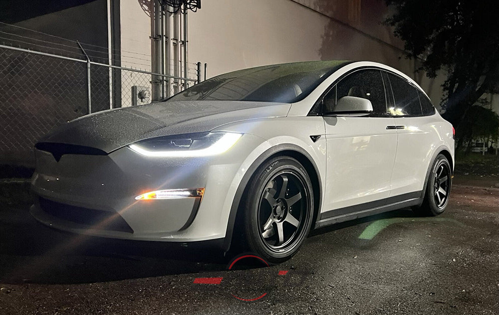 Rays TE37 Ultra M Matte Black Wheels 20x10 20x11 5x120 Tesla Model S X