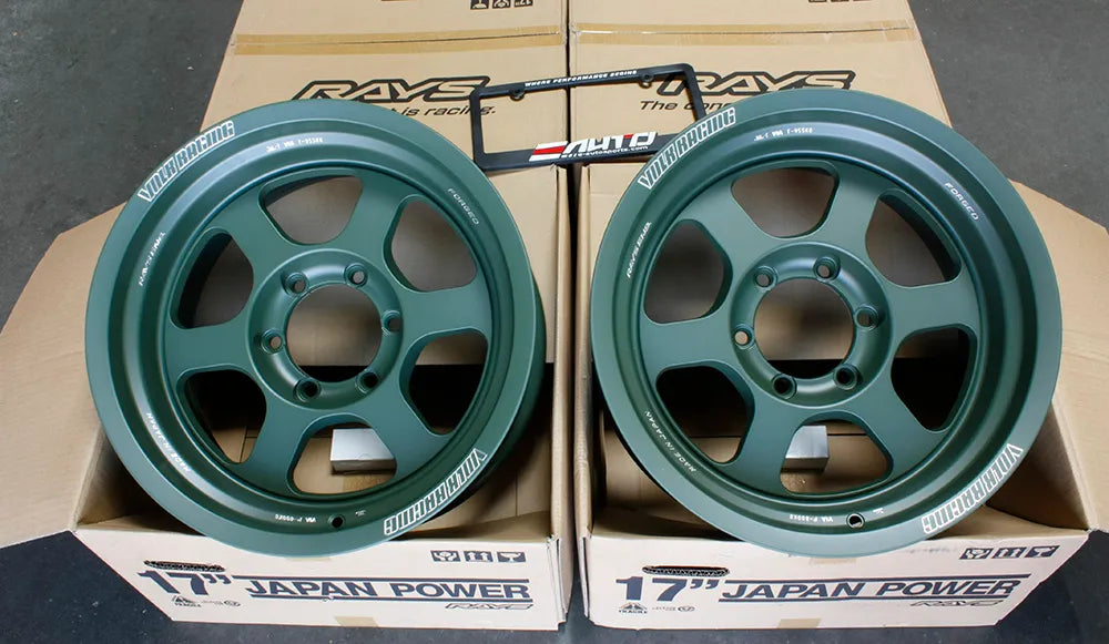 Rays Volk TE37XT M Spec Matte Dark Green Wheels 17x8.5 -10 6x139 Set 4
