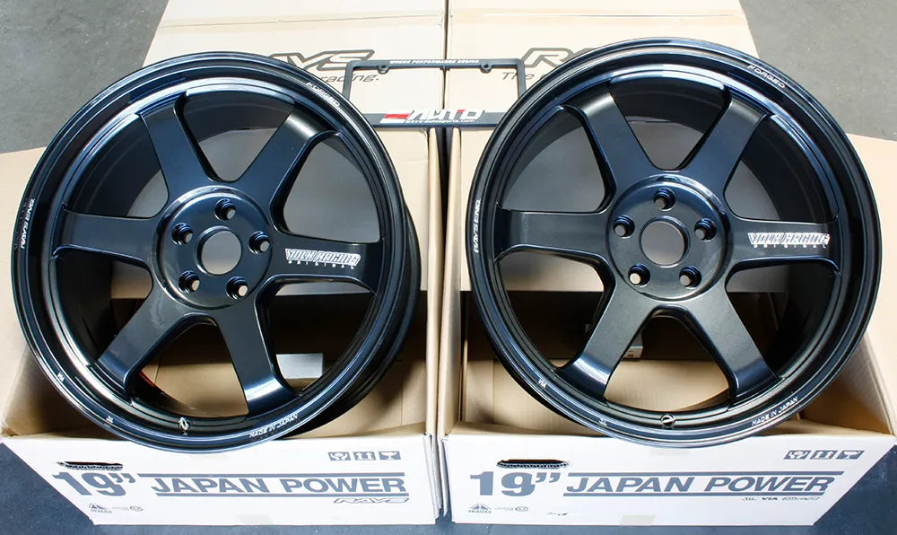 Rays TE37 Ultra Diamond Black Wheels 19x9.5 +34 5x114 Tesla Model 3 Y