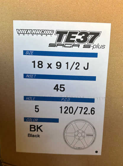 Rays TE37 Saga S-plus 18x9.5 +45 5x120 Black Wheel Rim for Integra Type S 24-27