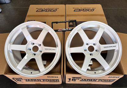 Rays Volk TE37 Saga S-plus Dash White Wheel 18x9.5 +22 5x114.3, Set 4 Rim