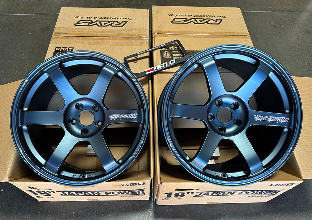 Rays TE37 Saga S-plus Matte Blue Gunmetal 19x9.5 +25 19x11 +35 5x112 Wheel Set 4