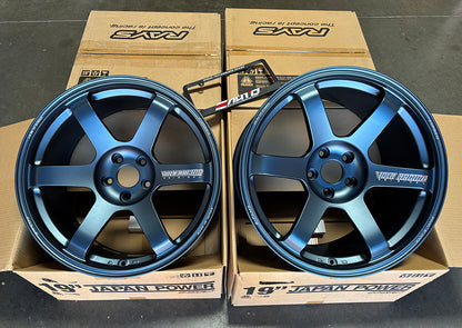 Rays TE37 Saga S-plus Matte Blue Gunmetal 19x9.5 +25 19x11 +35 5x112 Wheel Set 4