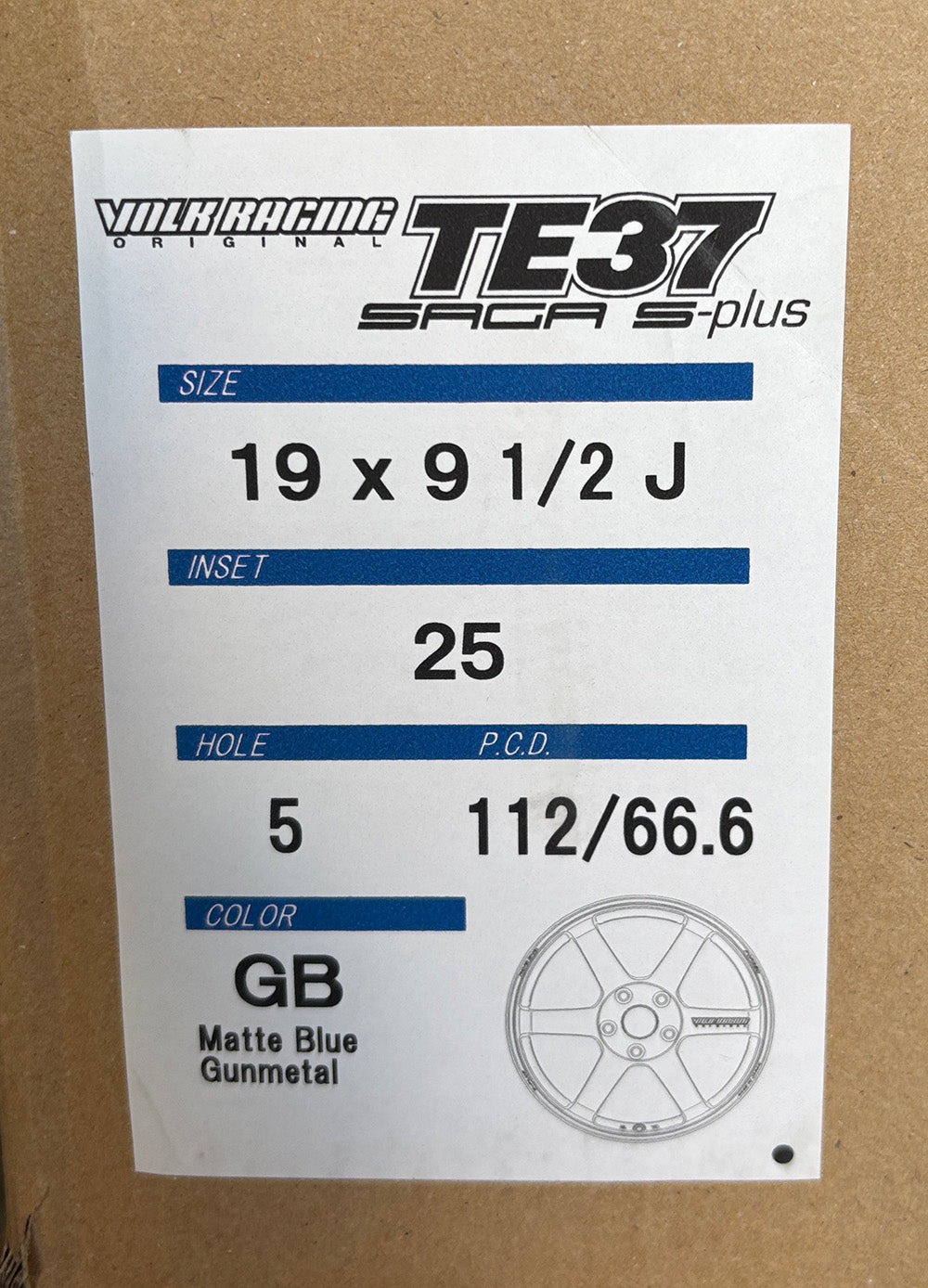 Rays TE37 Saga S-plus Matte Blue Gunmetal 19x9.5 +25 19x11 +35 5x112 Wheel Set 4