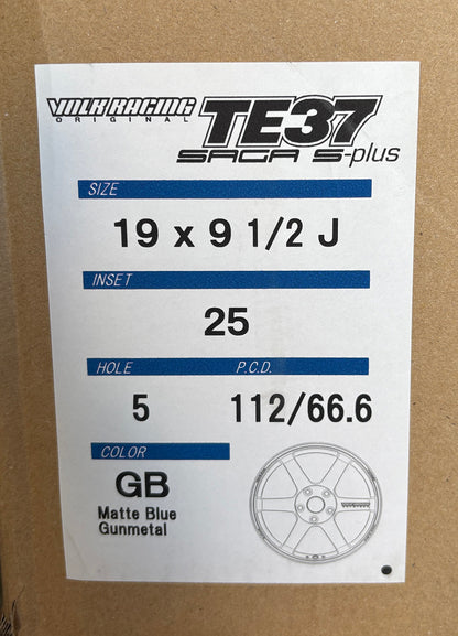 Rays TE37 Saga S-plus Matte Blue Gunmetal 19x9.5 +25 19x11 +35 5x112 Wheel Set 4